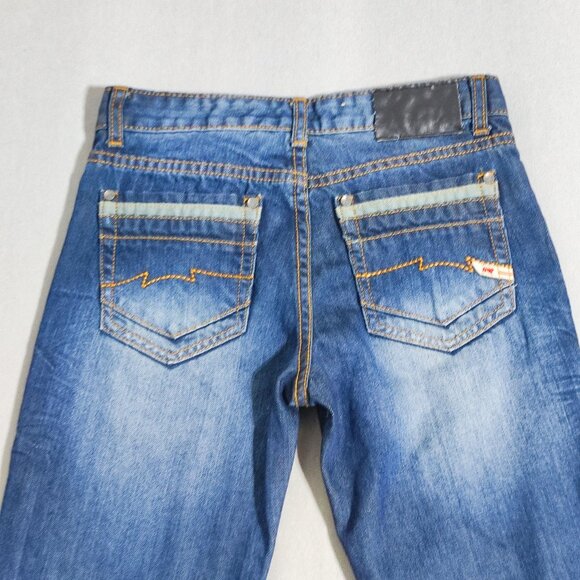 Parasuco selvedge jeans bootcut women's junior sz 12 (27) hard washed ink blue - Picture 4 of 13